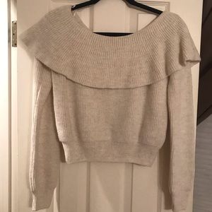 Off-The-Shoulder Cropped Sweater